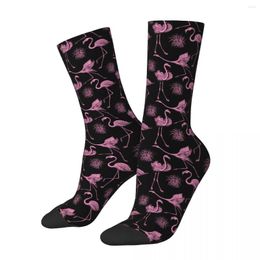 Men's Socks Happy Funny Male Men Casual Flamingo Bird Animal Pink Sock Polyester Graphic Women Spring Summer Autumn Winter