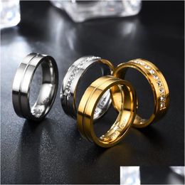 Cluster Rings I Love You Diamond Ring Groove Engagement For Women Set Gold New Designer Jewellery Men Fashion Drop Delivery Dhp6K