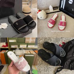 Paris 2023 Luxus-Designer-Hausschuhe, Damen-Sandalen, Kanalschuhe, lässige Damen-Pantoletten, flache Sandalen, Strand-Flip-Flops mit niedrigem Absatz, Damenmode, Schuhe, Miller Pink, c