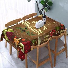 Table Cloth Happy Shavuot Rectangle Tablecloth Jewish Holiday Decorations Waterproof Polyester For Kitchen Dining Decor