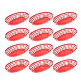 Dinnerware Sets 12Pcs Burgers Basket Tray Storage Snack Platter Dog Baskets Plastic Fries