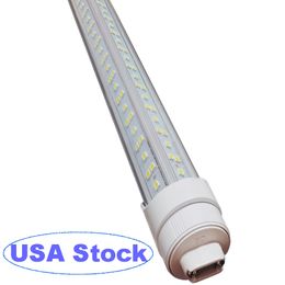 8FT LED Bulbs Light - 144W 6500K , Clear Cover, R17D/HO Base, 18000LM, 300W Equivalent Fluorescent Tubes F96T12/DW/HO, Rotate V Shaped, Dual-Ended Powered crestech