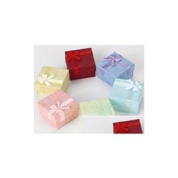 Jewelry Boxes 4X4 Heaven And Earth Ers Ring Earrings Small Packaging Cartons 96Pcs/Lot Drop Delivery Display Dhgrp