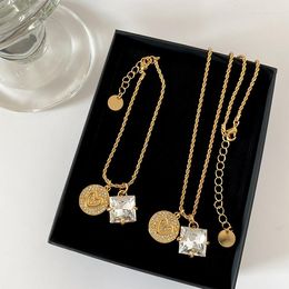 Pendant Necklaces High Quality Brand Asymmetric Crystal Bracelet Necklace Set Women Luxury Jewellery Designer Japan Korea