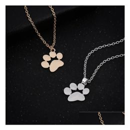 Pendant Necklaces High Quality Jewellery Cute Animal Dog Paw Small Necklace Wfn609 With Chain Mix Order 20 Pieces A Lot Drop Delivery P Dhhhf