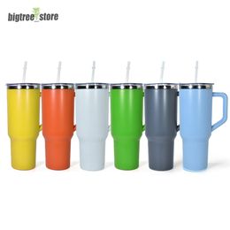 40oz Tumbler with Lid and Straws Stainless Steel Coffee Tumbler with Handle Travel Coffee Mug Travel Mug Tumbler BPA free fast