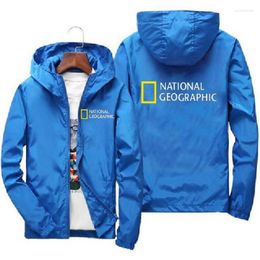 Men's Jackets 2023 Fashion Spring And Autumn Zip Hat National Graphics Men's Jacket