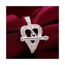 With Side Stones Womens Sterling Sier Plated Hollow Heart Zircon Ring Gssr470 Fashion 925 Plate Rings Drop Delivery Jewellery Dhntf