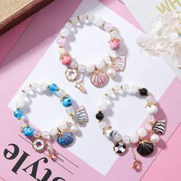 Charm Bracelets YADA Fashion Ocean Wind Ceramics Shell Bracelets&Bangles For Women Beads Crystal Jewelry Bracelet Dropship BT200356