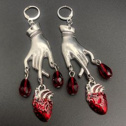 Bleeding Heart Earrings with Red Blood Drop Witchcraft Gothic Vampire Ghost Gothic Witchcraft Jewellery Fashion Women Gift