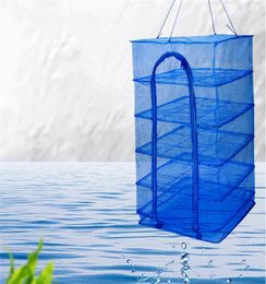 Accessories Foldable 4 Layers Drying Fishing Net Hanging Vegetable Fish Dishes Dryer Bag Hanger Fish Fishing Flowers Buds Plants Organizer