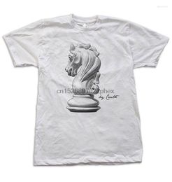 Men's T Shirts Chess Shirt Mens Unisex Custom Hand Screen Print Knight Crew Neck Available S M L XL 2XL Men