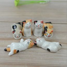 Söt katt keramiska pinnar hållare står fin design pinnar rack kudde vård vila japanska stil köksbordsartiklar verktyg