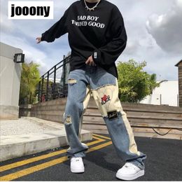 Men's Jeans Autumn Fashion Denim Trousers Hip Hop Harajuku Pants straight Painted Streetwear Jeans Men Loose Casual Chic High Street Pants 230524