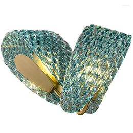 Wall Lamp Bedroom Closets Blue Snake Scale Glass Light Fixture LED Lustre Luxury Home Decor Appliance