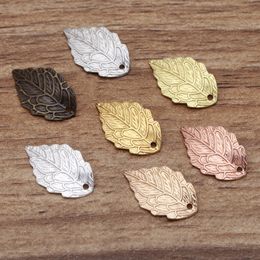 50pcs/Lot 10*18mm Metal Stamping Blanks Leaf Pendant For DIY Keychain Earring Necklaces Jewellery Making Bulk Charm Supplies Craft