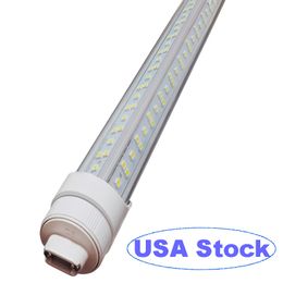 8FT LED Bulbs Light - 144W 6500K , Clear Cover, R17D/HO Base, 18000LM, 300W Equivalent Fluorescent Tubes F96T12/DW/HO, Rotate V Shaped, Dual-Ended Powered usalight