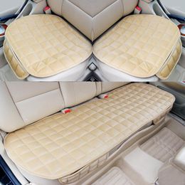 Car Seat Covers 3Pcs/set Winter Warm Cover Front Rear Fabric Cushion Protectective Mat Universal Interior Accessories Truck SUV Van