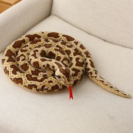 Plush Dolls 1pc 200cm/300cm Giant Snakes Plush Toy Simulation Long Golden Python Stuffed Snake Plushie Children Boys Gift Home Decoration 230525