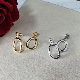 Stud Earrings Creative Design Spanish Original Fashion Electroplating 925 Silver 14k Gold Pin Irregular Holiday Jewelry Gift