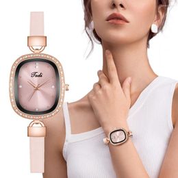 Wristwatches Luxury Simple Watches Women Fashion Rectangle Creative Quartz Leather Elegant Ladies Female Watch With Clock Gifts