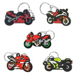1PCS PVC Keychain Cartoon motorcycle Key Ring fashion Key Holder fit men women keys trinkets accessories Jewelry Decoration