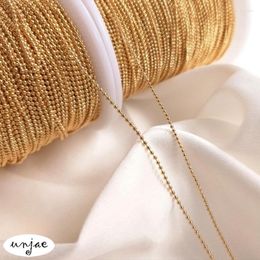 Chains 14K Bag Gold Color Protection Small Bead Chain Round Bulk Semi-finished DIY Necklace Jewelry Material