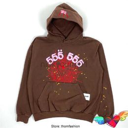 2023 Foam Printed 555555 Hoodie Men Women 1 High Quality Digital Pink Graphic Sp5der 555555 Young Thug Pullovers