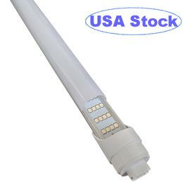 T8 T10 T12 LED Light Tube, 8Foot 144W R17d (Replacement for F96T12/CW/HO 250W), Frosted Milky Cover Rotating Base 8Ft Shop Light Bulb, 6500K Cool White,14000LM usalight