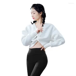 Stage Wear Loose Style Soft Spring Autumn Women Latin Dance Modern Practise Long Sleeve Top