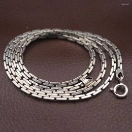 Chains Solid 925 Sterling Silver 2.8mm Square Cable Link Chain Necklace 17.7"-21.6" L