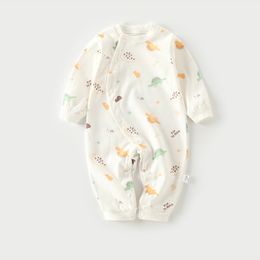 Rompers Babany bebe born Baby Boys Girls 100% Cotton Printed Jumpsuit Long Sleeve Romper Pajamas Clothing Clothes Overalls 230525