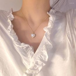 Pendant Necklaces Simple Sweet Romantic Heart-shaped Fashion Women's Necklace Neck Chain Clavicle Choker Promise Girl