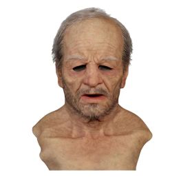 Party Supplies Old Man Fake Mask Lifelike Halloween Holiday Funny Super Soft Adult Reusable Children Doll Toy Gift S52