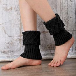 Women Socks 1Pair Crochet Winter Outdoor Elastic Boot Cuffs Lady Soft Short Knitted Toppers Ankle Protection