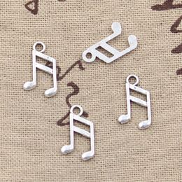 100pcs Charms Lovely Musical Note 13x8mm Antique Silver Colour Plated Pendants Making DIY Handmade Tibetan Silver Colour Jewellery