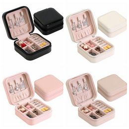 Storage Box Travel Jewelry Boxes Organizer PU Leather Display Storage Case Necklace Earrings Rings Jewelry Holder Gift Case Boxes FY4706