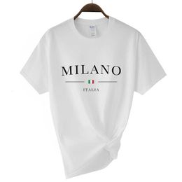 2023 Mens T Milano Shirt Designer Brand Women's Summer Fashion Letters Print Y2k T-shirt Ladies Short Sleeved Luxury Tees Clothing Loose Pure Cotton Soft Tops