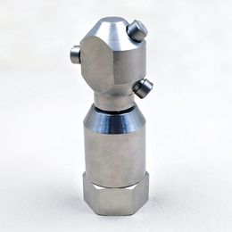 3/4" Female Thread 360 Degree Rotating Container Washing Spray Nozzle Sanitary Rotary Cleaning Connector for Tank Cleaning