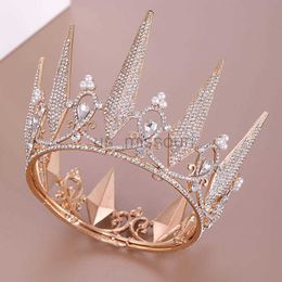 Other Fashion Accessories FORSEVEN Baroque Crowns Rhinestone Crystal Tiaras Wedding Bridal Bride Hair Accessories Queen Princess Gold Colour Crown Jew J230525