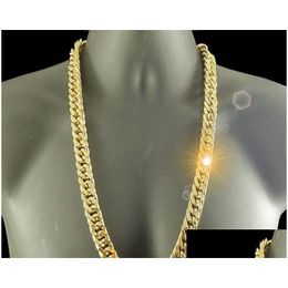 Chains 18 K Yellow G/F Gold Chain Solid Heavy 10Mm Xl Miami Cuban Curn Link Necklace Drop Delivery Jewellery Necklaces Pendants Dhqtn