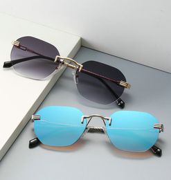 Personality Colour film sunglasses superclear men/women sunglass rimless circle style glasses luxury Shades Eyewear mix Colours