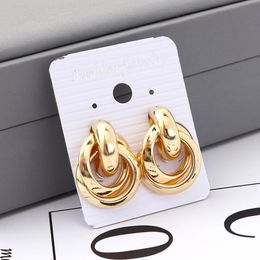 New Fashion Small Stud Earrings for Women Gold Colour Metal Twisted Statement Earring Classic Simple Beautiful Jewellery Wholesale