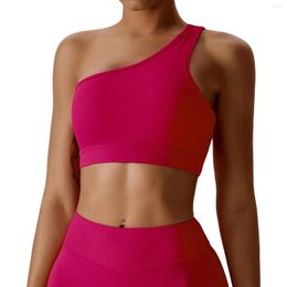 Yoga Outfit Style Women Compression Single Strap Soft Comfort Ribbed Bra High Quality Twist Sports