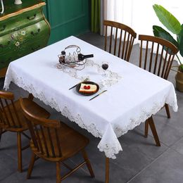 Table Cloth Tablecloth White Cover Linen Cotton Rectangular Flower American Juppe TV Cabinet Lace Pattern Modern