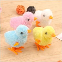 Stuffed Plush Animals 1Pcs Cute Wind Up Chick Toy Kids Boy Girl Clockwork Walking Toys Children Fun Gifts 15 Y2 Drop Delivery Dhjmx