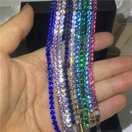 8 Colour Original 925 Sterling Silver Chain Tennis Bracelet 4mm cz Charms Party Wedding Bracelets For Women men Statement Jewellery