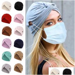 Beanie/Skull Caps New Women Muslim Hijab Stretch Turban Hats Islamic Cross Headband Bonnet Hat Female Headwrap Cap Scarf Drop Delive Dhzep