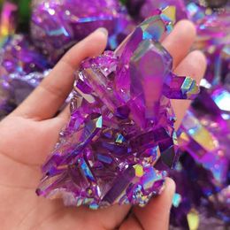 Decorative Figurines 1pc 40-130g Natural Crystal Cluster Purple Quartz Mineral Specimen Healing Amethyst Stone For Aquarium Tank Ornaments
