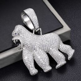 Full VVS Moissanite Iced Out Gorilla Pendant Bling 925 Sterling Silver Pass Diamond Test Luxury Hiphop Jewellery For MenHip hop personality pendant